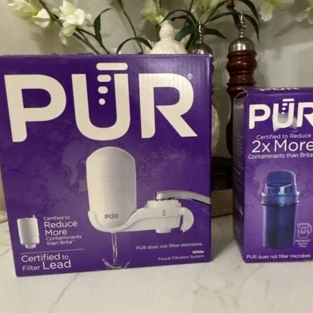 PUR Faucet Mount Water Filtration System White FM-3333B with Replacement Filter